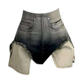 Vintage-Jeansshorts mit sichtbaren Taschen